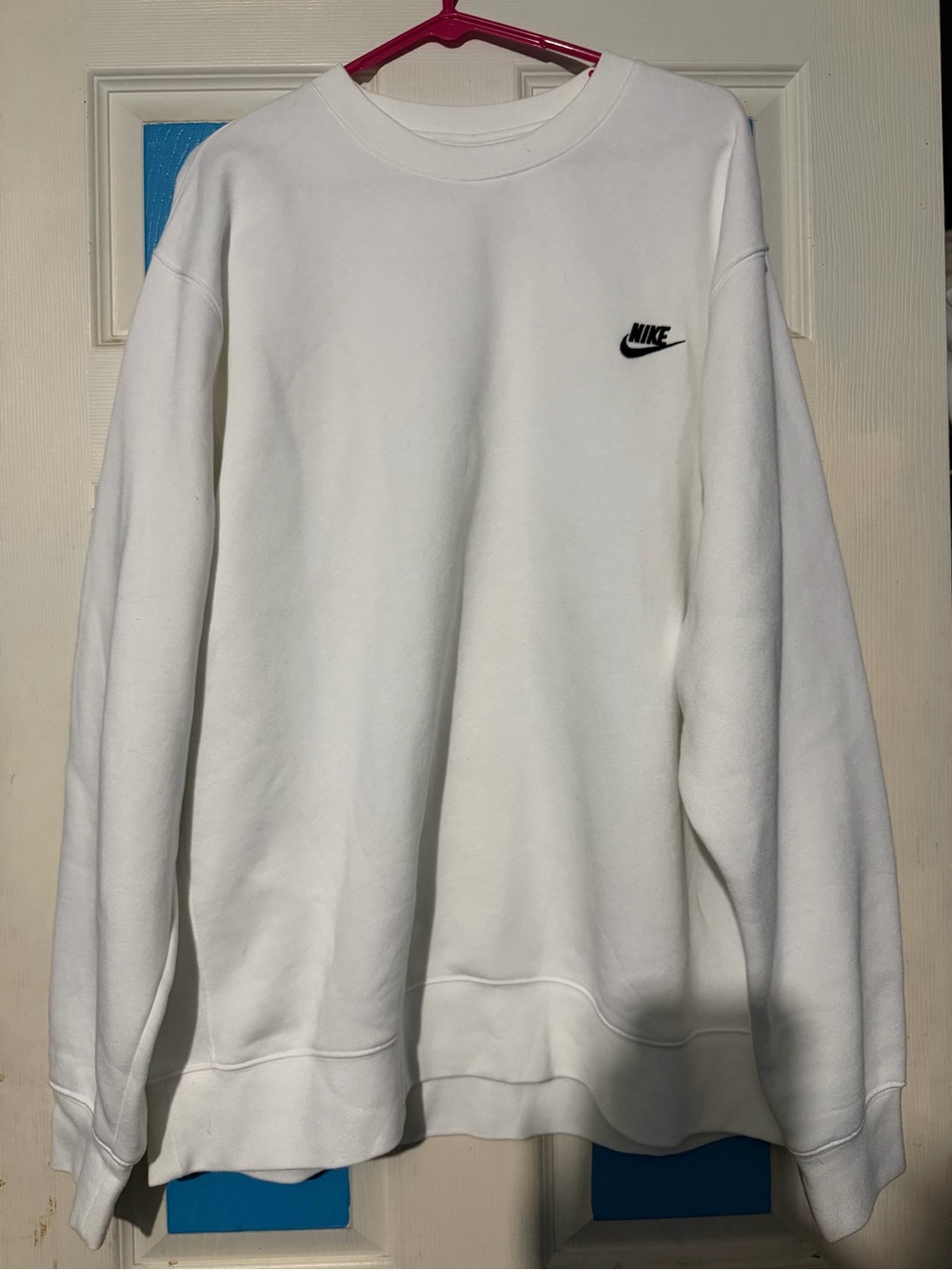 Nike Men's White Crewneck with Black Swoosh